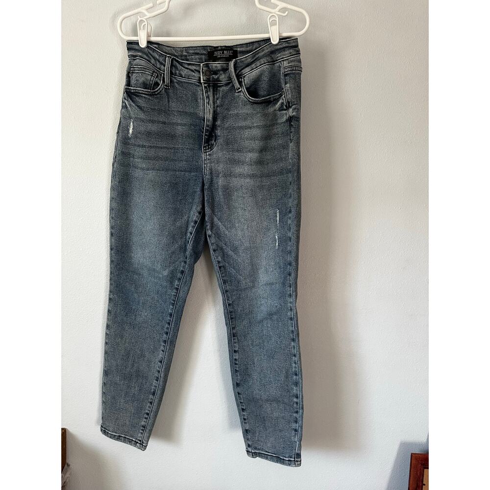 Judy Blue High Rise Slim Fit Distressed Jeans Gray Washed Charcoal Size 9/29